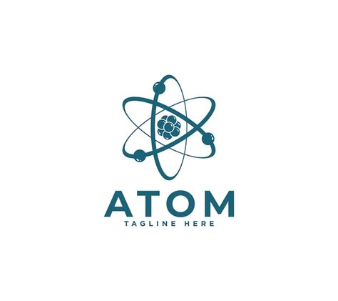 Wissenschaftliches Atom-Logo-Design auf weißem Hintergrund ...