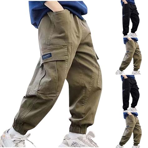 Zwiiyzr 3-16Y Kids Boys Cargo Pants Comfortable Loose Spring Fall ...