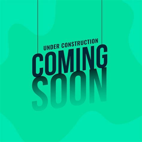Coming soon under construction hanging text background | Free Vector