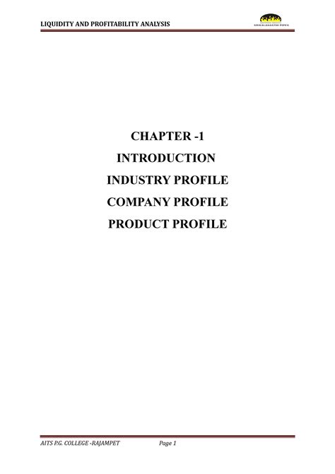 Srikalahasthi Pipes Liquidity and Profitability-2021 - CHAPTER ...