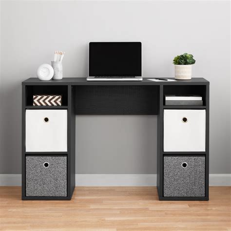 Mainstays 4-Cube Storage Desk, Black - Walmart.com