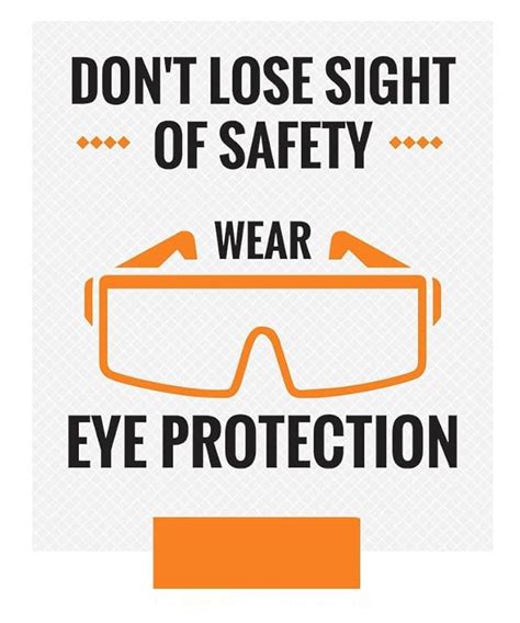 Don't lose sight of safety wear eye protection Sign sticker, Waterproof ...
