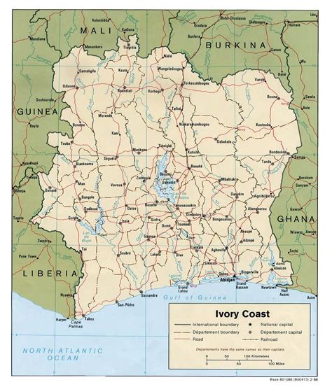 Cote d'Ivoire Map - Ivory Coast