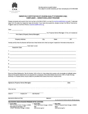 Fillable Online Owner self-certification of housing quality standards ...
