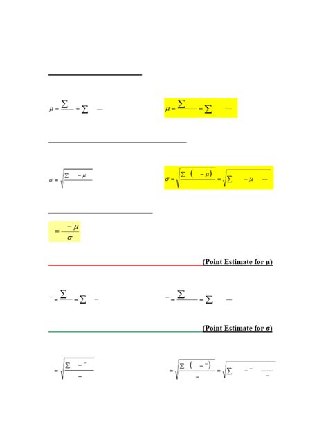 Image result for Standard Deviation Formula Sheet
