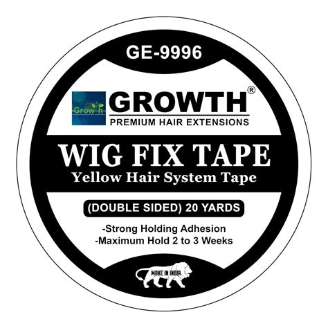 GROWTH Ultra Strong Hold Black Hair Wig Waterproof Cotton Doubel Sidded ...