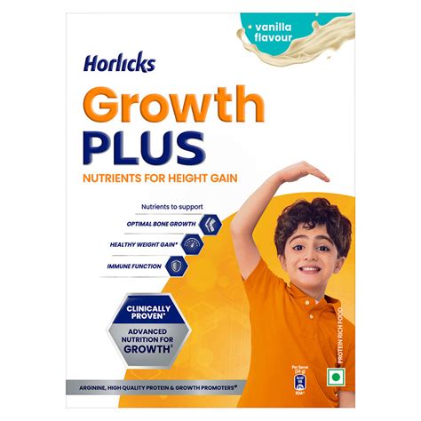Buy Horlicks Growth Plus Vanilla Flavour Nutrition Powder 400 gm Refill ...
