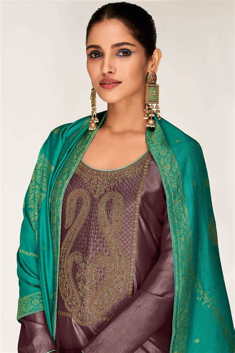 Buy Purple Blue Salwar Suit online-Karagiri