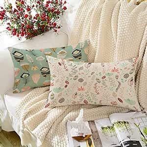 Buy BRICK HOME Printed Cotton Canvas Rectangular Cushion Covers, Set of ...