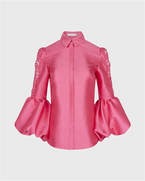 MARQUISE Pink Designer Shirt with Bold Balloon Sleeve | ANNE FONTAINE