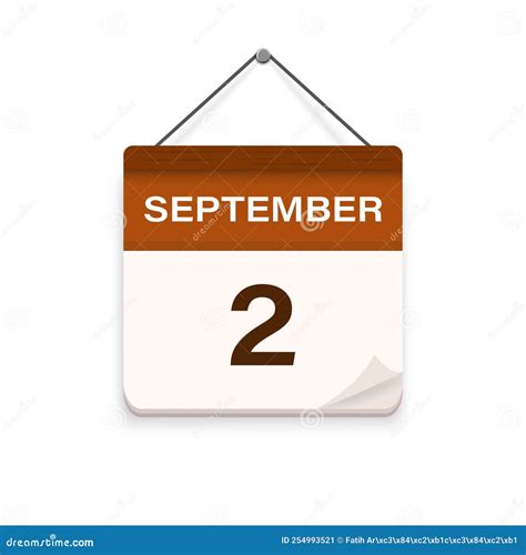 September 2, Calendar Icon with Shadow. Day, Month. Meeting Appointment ...