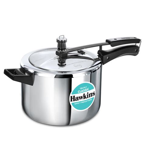 Buy Hawkins Classic 5 Litre Tri-Ply Pressure Cooker, Triply Stainless ...