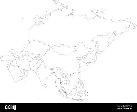 Asia Map Black And White Blank Blank Grey Political Map Asia Royalty