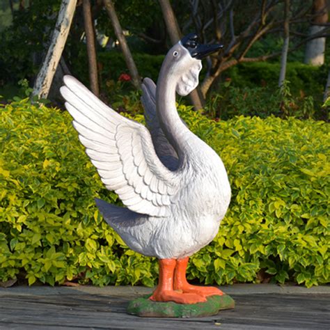 仿真鹅摆件鹅工艺品模型花园庭院装饰品农家风格景观雕塑场景小品-阿里巴巴