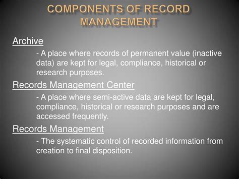 Image result for Records Management Program Components