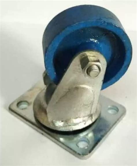 castersman 3" inch Heavy Duty Iron Castor Wheel Blue (4 Pcs)(Screw ...