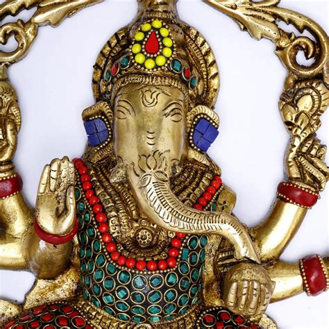 Brass Lord Ganesh Frame – Majestic Wall Décor Idol | Gayatri Heritage