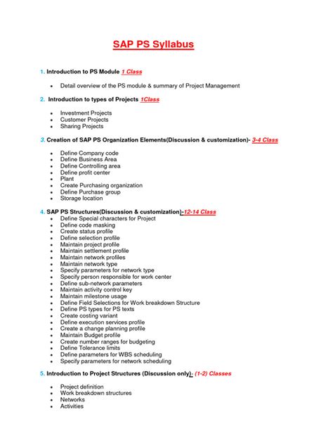 Image result for SAP Course Syllabus