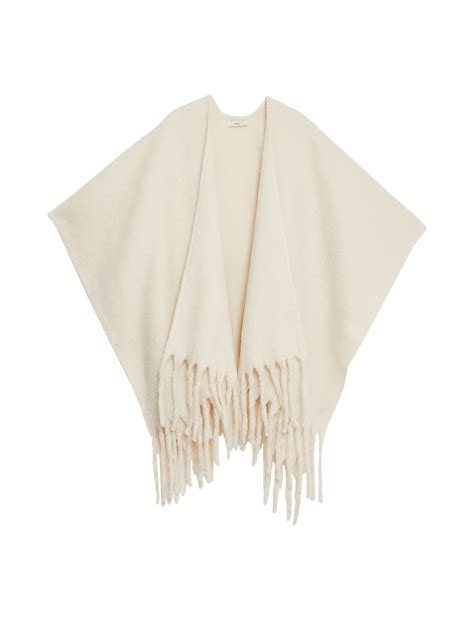 Buy Brushed Fringed Poncho at Marks & Spencer