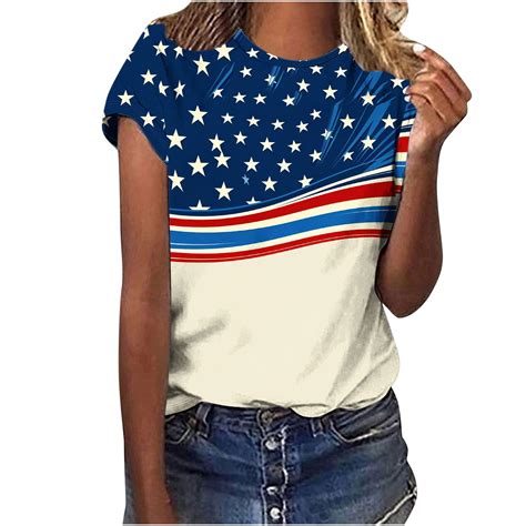 Nrmvnmi Summer Saving 2024 American Flag Tie-Dye Shirt Women Patriotic ...