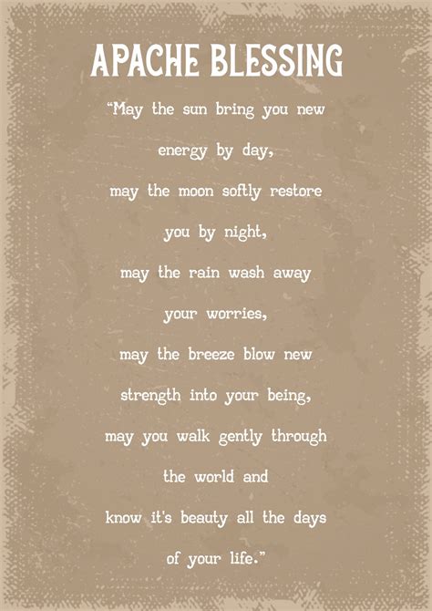 Apache Blessing Native American Poem Art Print - Etsy UK