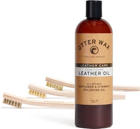Amazon.com: Otter Wax 16oz Leather Oil & Leather Cleaning Brush Set ...