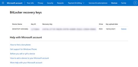 How to Find BitLocker Key Microsoft Account 的图像结果