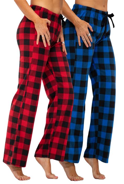 DEVOPS Women's Buffalo Plaid Lounge Plush Fleece Pajama Pants Sleepwear ...