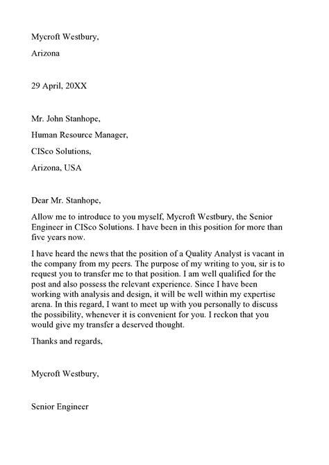 Image result for Work Transfer Letter Sample