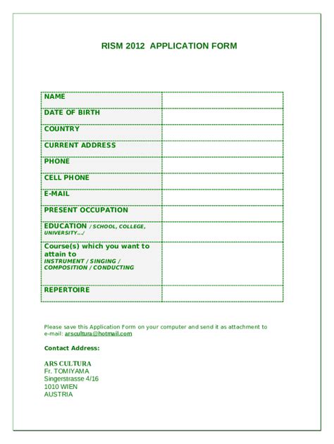 RISM 2007APPLICATION Doc Template | pdfFiller