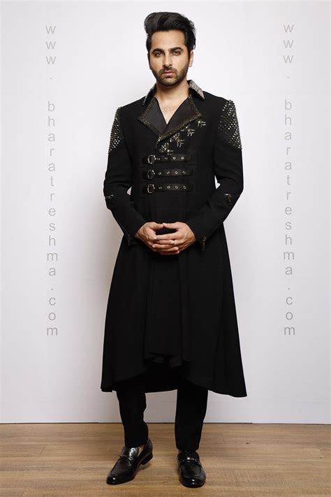 Studs and Plumeau Designer Gown for Men - Bharat Reshma
