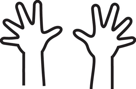 Hand Outline Left And Right - ClipArt Best