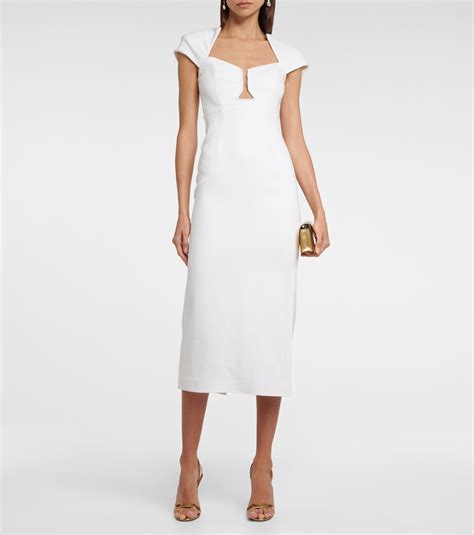 Cap sleeve midi dress in white - Roland Mouret | Mytheresa