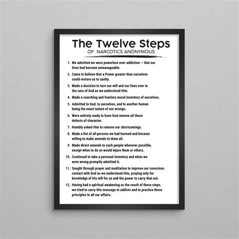 The Twelve 12 Steps of Narcotics Anonymous N.A. Poster 3 | Etsy