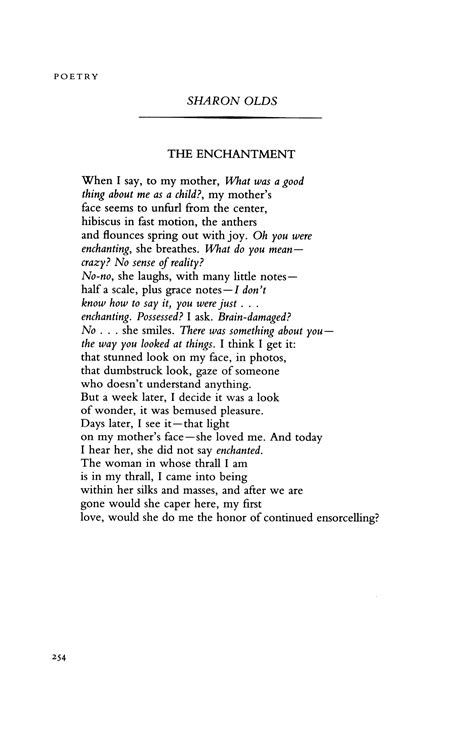 The Enchantment by Sharon Olds | Poetry Magazine