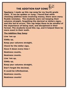 Image result for Addition Rap Song