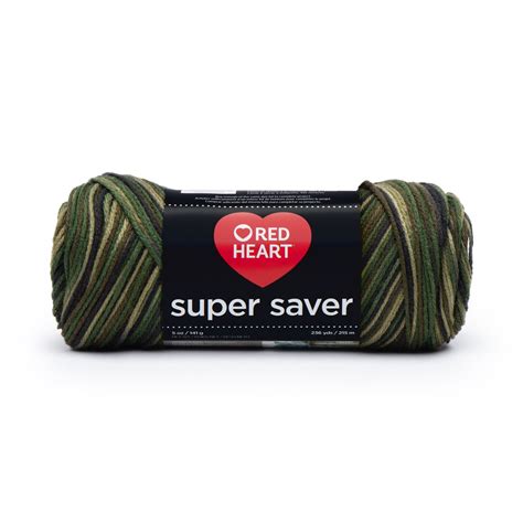 Red Heart® Super Saver® Camo Acrylic Yarn, Medium #4, Crochet & Knit, 5oz/142g, 236 Yards ...