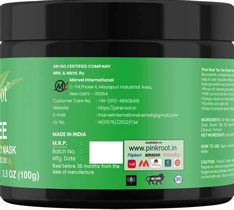 Buy PINK ROOT TEA TREE SKIN CLEARING CLAY MASK 100GM Online & Get Upto ...