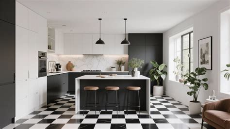 10 Black and White Kitchen Floor Ideas