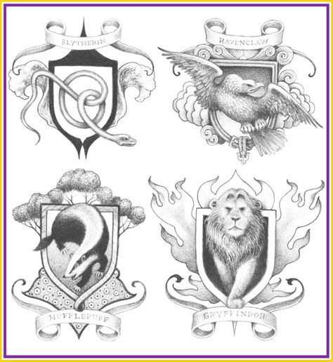 Harry Potter House Logos Coloring Pages