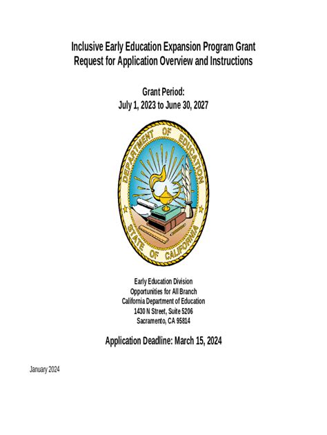 RFA-23. Request for applications for the Inclusive Early Education ...