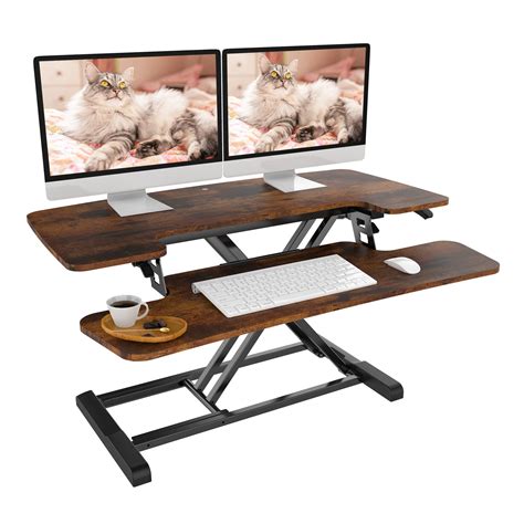 Buy FLEXISPOT Standing Desk Riser with Deep Keyboard Tray Stand Up Desk ...