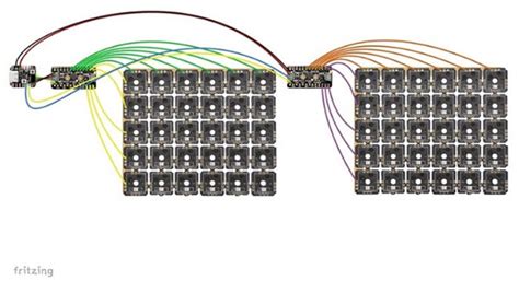 Split Ortho Keyboard with TCA8418 Matrix Expanders