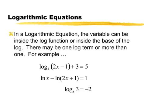 Image result for Solving Equations Using Laws of Logarithms