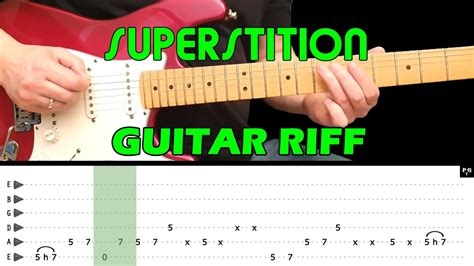 SUPERSTITION - Guitar lesson - Guitar riff - Stevie Wonder - fast ...