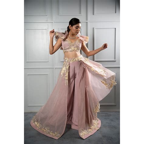 Crop top and Trail Plazo – Narnee By Sonali Gupta