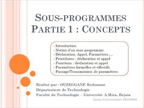Image result for Sous-Programme Algorithme