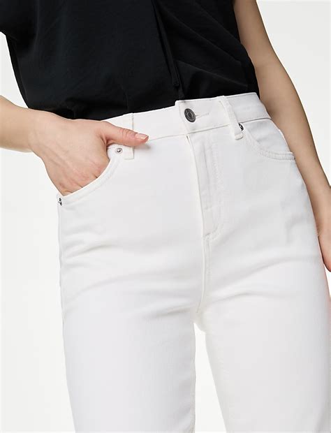 Buy High Waisted Slim Fit Cropped Jeans at Marks & Spencer