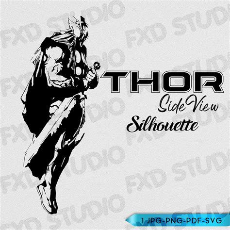 Buy Superhero Side View Silhouette Clip Art Image God of Thunder Online ...