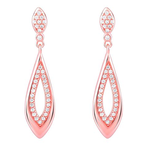 GIVA 925 Silverrose Gold Halo Drop Earrings|Gifts For Girlfriend,Rakhi ...